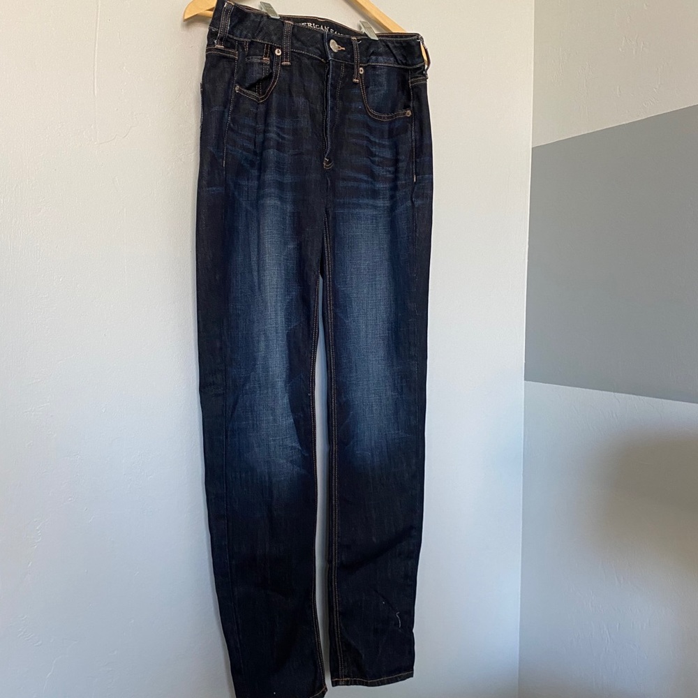 Straight leg dark wash jeans